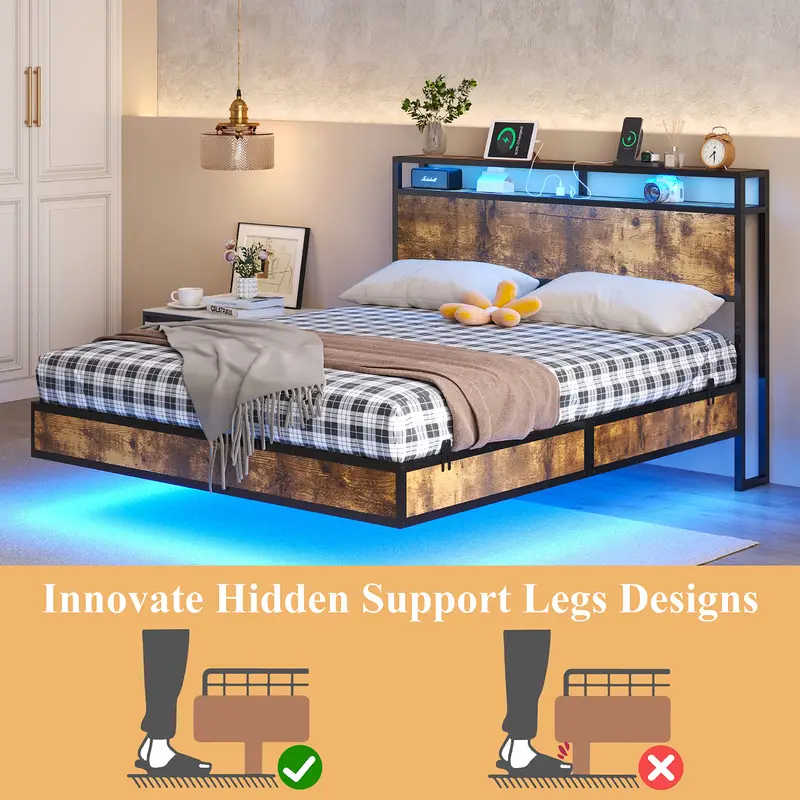 led twin bed frame