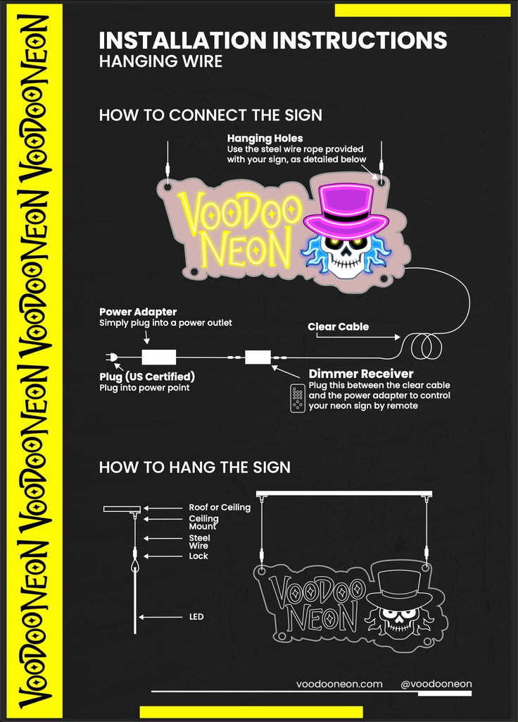 best way to hang bar neon signs