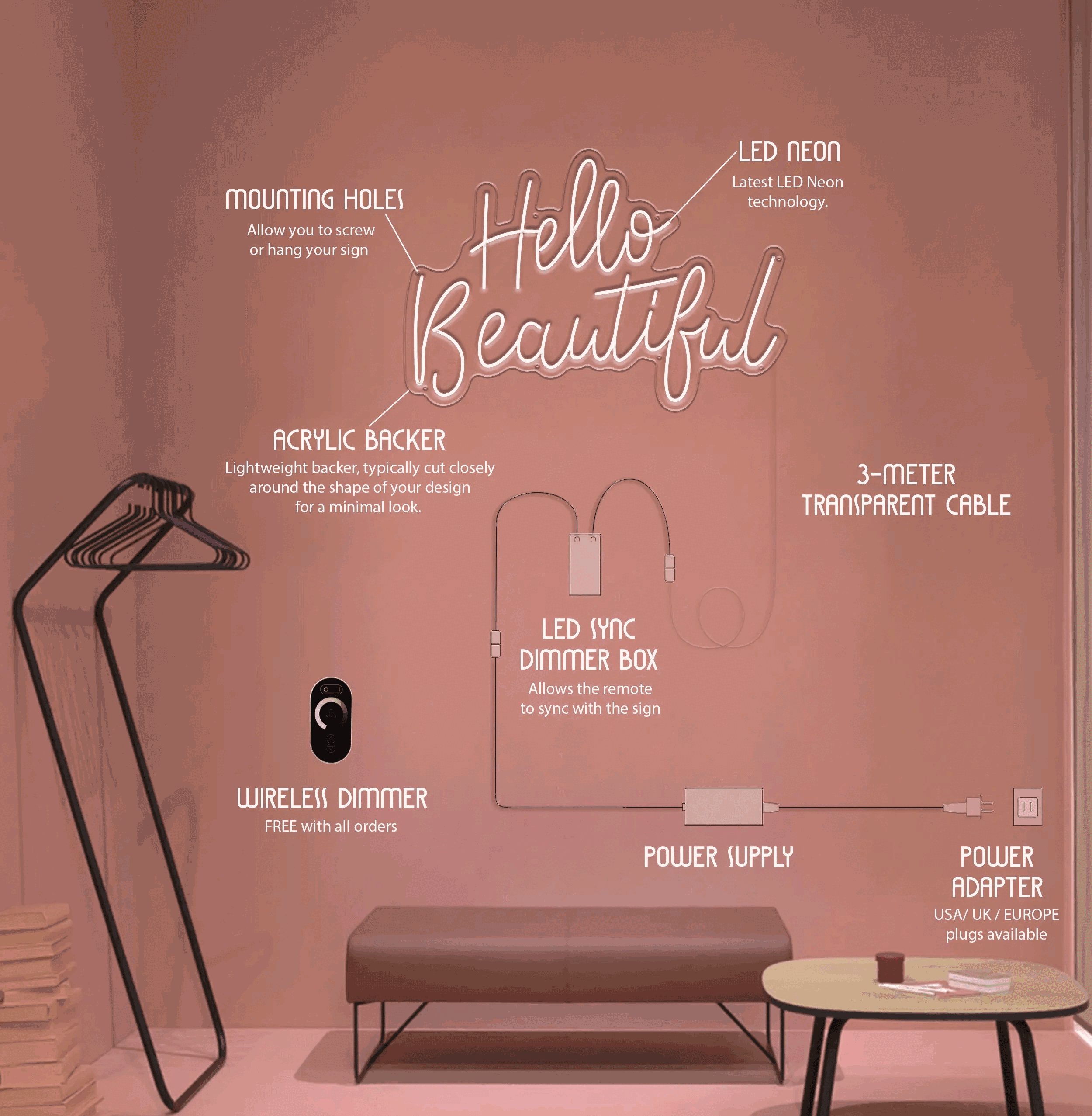 best way to hang bar neon signs