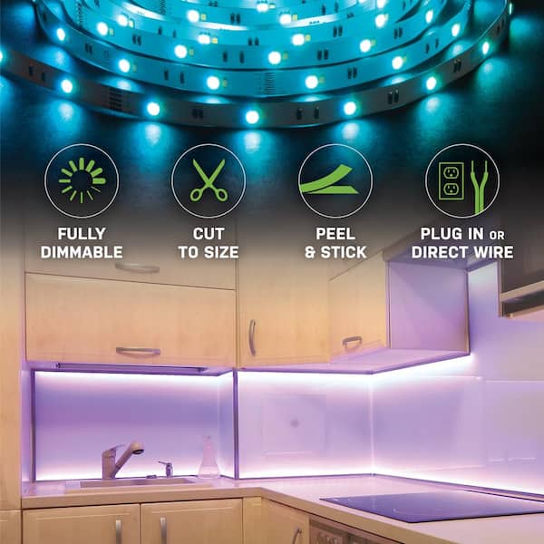 led light strips under cabinet