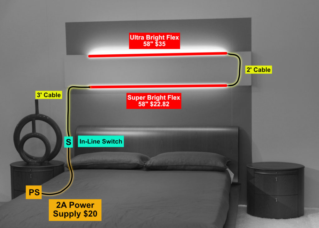 led bed headboard lights Beauty STC