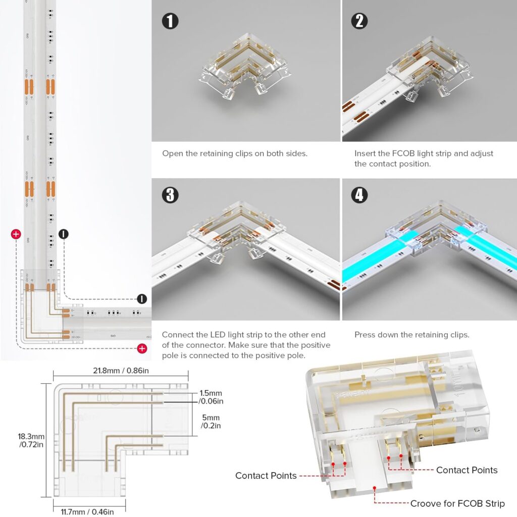cob led strip connector u shape Beauty STC
