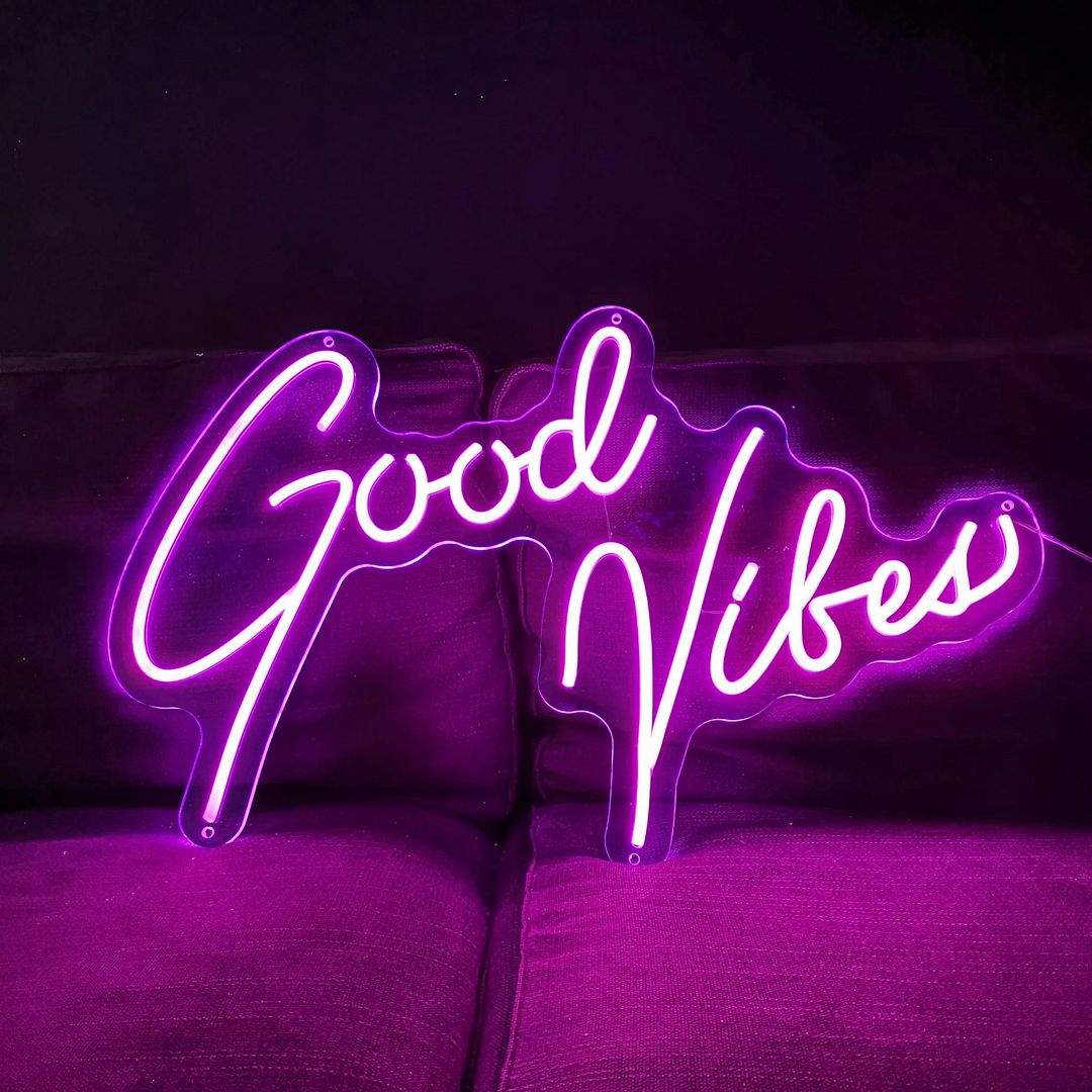 good vibes neon sign