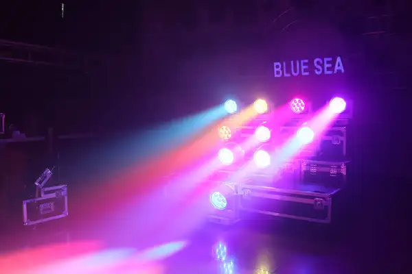 blue stage lighting