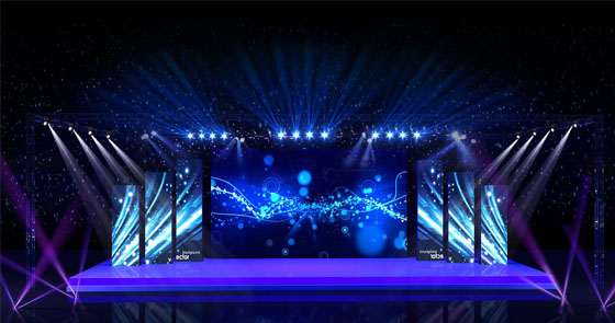 blue stage lighting