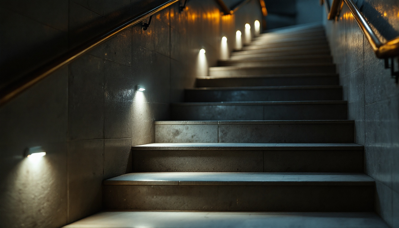 led lights on the stairs