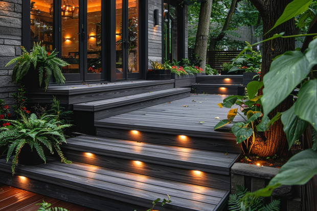 outdoor side mount stair lighting