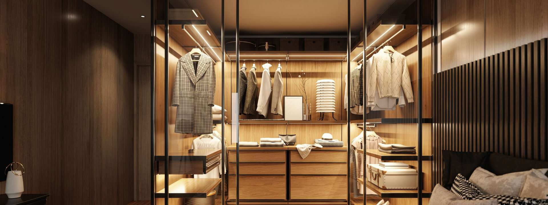 wardrobe led light strips with auto swtich