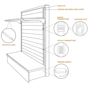 display shelves with led shop drawing Beauty STC