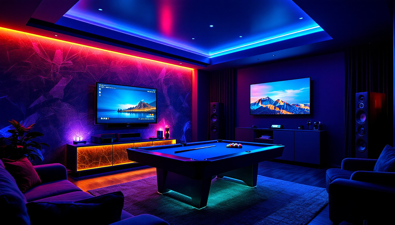 gaming room with led lights project