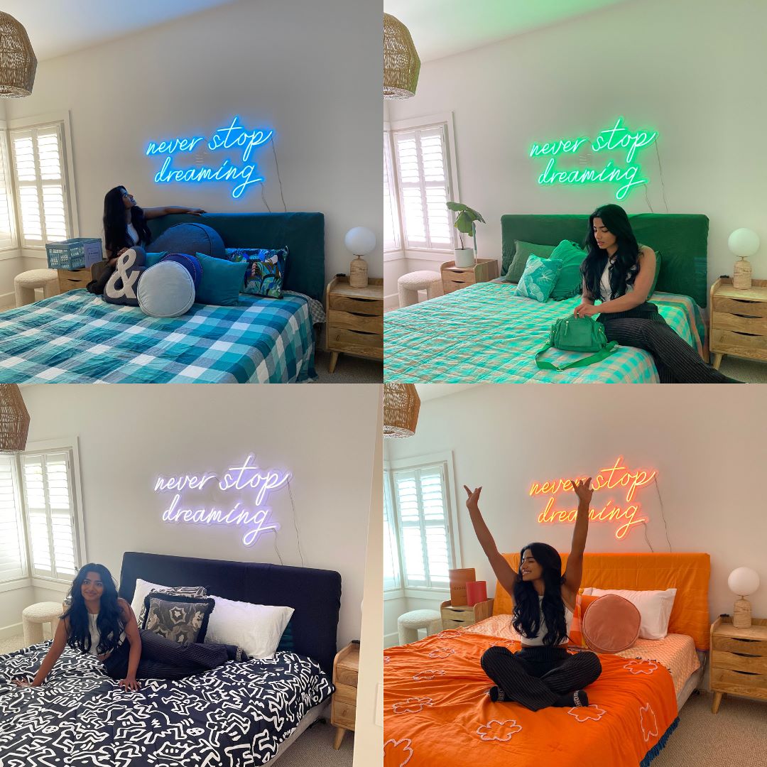 neon lights in a bedroom project